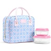 image:imageFit amp Fresh Bloomington Lunch Bag for Women  Insulated Large Lunch Box for Work with Containers LeakResistant StainResistant Zipper Closure Blue Cupid BowsBubble Gum