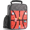 image:imageFit amp Fresh Customizable Charm Lunch Bag for Boys amp Girls Basketball Kids Lunch Box with 6 Sports Charms Premium Insulated Reusable Lunch Tote for SchoolBlack Basketball
