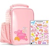 image:imageFit amp Fresh x Pipsticks Insulated Kids Lunch Bag with Stickers  Customizable Lunch Box for SchoolPink Gingham