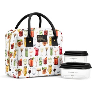 image:imageFit amp Fresh Bloomington Lunch Bag for Women  Insulated Large Lunch Box for Work with Containers LeakResistant StainResistant Zipper Closure Blue Cupid BowsMixology