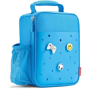 image:imageFit amp Fresh Customizable Charm Lunch Bag for Boys amp Girls Soccer Kids Lunch Box with 6 Sports Charms Premium Insulated Reusable Lunch Tote for SchoolOcean Blue