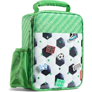 image:imageFit amp Fresh Customizable Charm Lunch Bag for Boys amp Girls Soccer Kids Lunch Box with 6 Sports Charms Premium Insulated Reusable Lunch Tote for SchoolGreen Soccer