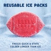 image:imageCool Coolers Kids Shaped Ice Packs for Lunch Boxes  Reusable Slim Ice Packs for Kids Lunch Box Freezer Packs for Bento Boxes Long Lasting BPA Free for School Camp amp Sports Bows 4PkMulticolor Footballs