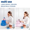 image:imageFit amp Fresh Cool Coolers Soft Ice for Lunch Bags 2pk Flexible Stretch Nylon Durable Reusable Lunch Box Ice Packs Soft Ice Reusable Freezer Packs Lunch Ice Cornflower Blue PicnicPink Bows 2 Pack