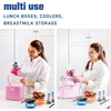 image:imageFit amp Fresh Cool Coolers Soft Ice for Lunch Bags 2pk Flexible Stretch Nylon Durable Reusable Lunch Box Ice Packs Soft Ice Reusable Freezer Packs Lunch Ice Cornflower Blue PicnicSweet Pink Print 2 Pack
