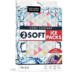 image:imageFit amp Fresh Cool Coolers Soft Ice for Lunch Bags 2pk Flexible Stretch Nylon Durable Reusable Lunch Box Ice Packs Soft Ice Reusable Freezer Packs Lunch Ice Cornflower Blue PicnicMulticolored 2 Pack