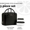 image:imageFit amp Fresh Bloomington Lunch Bag for Women  Insulated Large Lunch Box for Work with Containers LeakResistant Gingham TanBlack