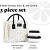 image:imageFit amp Fresh Bloomington Lunch Bag for Women  Insulated Large Lunch Box for Work with Containers LeakResistant Gingham TanBlack Sketched Bows