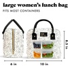 image:imageFit amp Fresh Bloomington Lunch Bag for Women  Insulated Large Lunch Box for Work with Containers LeakResistant Gingham TanBlack Sketched Bows