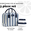 image:imageFit amp Fresh Bloomington Lunch Bag for Women  Insulated Large Lunch Box for Work with Containers LeakResistant Gingham TanBlue Chunky Stripe