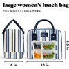 image:imageFit amp Fresh Bloomington Lunch Bag for Women  Insulated Large Lunch Box for Work with Containers LeakResistant Gingham TanBlue Chunky Stripe