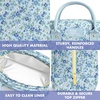 image:imageFit amp Fresh Bloomington Lunch Bag for Women  Insulated Large Lunch Box for Work with Containers LeakResistant Gingham TanBlue Ditsy Flowers