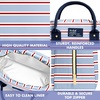 image:imageFit amp Fresh Bloomington Lunch Bag for Women  Insulated Large Lunch Box for Work with Containers LeakResistant Gingham TanBlue Rowing Stripe