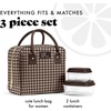 image:imageFit amp Fresh Bloomington Lunch Bag for Women  Insulated Large Lunch Box for Work with Containers LeakResistant Gingham TanBrown and Tan Gingham