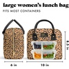 image:imageFit amp Fresh Bloomington Lunch Bag for Women  Insulated Large Lunch Box for Work with Containers LeakResistant Gingham TanCheetah