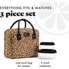 image:imageFit amp Fresh Bloomington Lunch Bag for Women  Insulated Large Lunch Box for Work with Containers LeakResistant Gingham TanCheetah