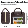 image:imageFit amp Fresh Bloomington Lunch Bag for Women  Insulated Large Lunch Box for Work with Containers LeakResistant Gingham TanChocolate Feline Fine