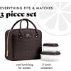 image:imageFit amp Fresh Bloomington Lunch Bag for Women  Insulated Large Lunch Box for Work with Containers LeakResistant Gingham TanChocolate Feline Fine