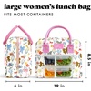 image:imageFit amp Fresh Bloomington Lunch Bag for Women  Insulated Large Lunch Box for Work with Containers LeakResistant Gingham TanColor Bows  Flowers