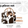 image:imageFit amp Fresh Bloomington Lunch Bag for Women  Insulated Large Lunch Box for Work with Containers LeakResistant Gingham TanCowhide