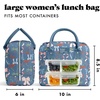 image:imageFit amp Fresh Bloomington Lunch Bag for Women  Insulated Large Lunch Box for Work with Containers LeakResistant Gingham TanDenim Bows