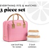 image:imageFit amp Fresh Bloomington Lunch Bag for Women  Insulated Large Lunch Box for Work with Containers LeakResistant Gingham TanDusty Rose