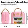 image:imageFit amp Fresh Bloomington Lunch Bag for Women  Insulated Large Lunch Box for Work with Containers LeakResistant Gingham TanDusty Rose