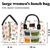 image:imageFit amp Fresh Bloomington Lunch Bag for Women  Insulated Large Lunch Box for Work with Containers LeakResistant Gingham TanFall Bows