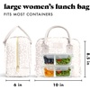 image:imageFit amp Fresh Bloomington Lunch Bag for Women  Insulated Large Lunch Box for Work with Containers LeakResistant Gingham TanFeline Fine Ivory