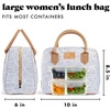image:imageFit amp Fresh Bloomington Lunch Bag for Women  Insulated Large Lunch Box for Work with Containers LeakResistant Gingham TanGrey Seaport Geo