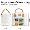 image:imageFit amp Fresh Bloomington Lunch Bag for Women  Insulated Large Lunch Box for Work with Containers LeakResistant Gingham TanIvory