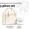image:imageFit amp Fresh Bloomington Lunch Bag for Women  Insulated Large Lunch Box for Work with Containers LeakResistant Gingham TanIvory Bow