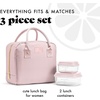 image:imageFit amp Fresh Bloomington Lunch Bag for Women  Insulated Large Lunch Box for Work with Containers LeakResistant Gingham TanMauve
