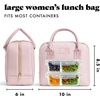 image:imageFit amp Fresh Bloomington Lunch Bag for Women  Insulated Large Lunch Box for Work with Containers LeakResistant Gingham TanMauve
