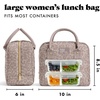image:imageFit amp Fresh Bloomington Lunch Bag for Women  Insulated Large Lunch Box for Work with Containers LeakResistant Gingham TanMocha Feline Fine