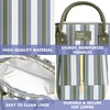 image:imageFit amp Fresh Bloomington Lunch Bag for Women  Insulated Large Lunch Box for Work with Containers LeakResistant Gingham TanOlive Green Ticking Stripe