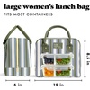 image:imageFit amp Fresh Bloomington Lunch Bag for Women  Insulated Large Lunch Box for Work with Containers LeakResistant Gingham TanOlive Green Ticking Stripe