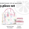 image:imageFit amp Fresh Bloomington Lunch Bag for Women  Insulated Large Lunch Box for Work with Containers LeakResistant Gingham TanPink Dainty Bows