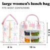 image:imageFit amp Fresh Bloomington Lunch Bag for Women  Insulated Large Lunch Box for Work with Containers LeakResistant Gingham TanPink Dainty Bows
