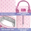 image:imageFit amp Fresh Bloomington Lunch Bag for Women  Insulated Large Lunch Box for Work with Containers LeakResistant Gingham TanPink Tiny Flowers