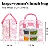 image:imageFit amp Fresh Bloomington Lunch Bag for Women  Insulated Large Lunch Box for Work with Containers LeakResistant Gingham TanPink Toile