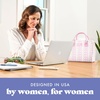 image:imageFit amp Fresh Bloomington Lunch Bag for Women  Insulated Large Lunch Box for Work with Containers LeakResistant Gingham TanPink Wallpaper Bows
