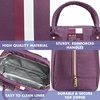 image:imageFit amp Fresh Bloomington Lunch Bag for Women  Insulated Large Lunch Box for Work with Containers LeakResistant Gingham TanPlum Stripe