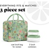 image:imageFit amp Fresh Bloomington Lunch Bag for Women  Insulated Large Lunch Box for Work with Containers LeakResistant Gingham TanSage Bows  Flowers