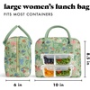 image:imageFit amp Fresh Bloomington Lunch Bag for Women  Insulated Large Lunch Box for Work with Containers LeakResistant Gingham TanSage Bows  Flowers