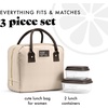 image:imageFit amp Fresh Bloomington Lunch Bag for Women  Insulated Large Lunch Box for Work with Containers LeakResistant Gingham TanTan