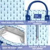 image:imageFit amp Fresh Bloomington Lunch Bag for Women  Insulated Large Lunch Box for Work with Containers LeakResistant Gingham TanTiny Blue Flowers