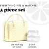 image:imageFit amp Fresh Bloomington Lunch Bag for Women  Insulated Large Lunch Box for Work with Containers LeakResistant Gingham TanYellow Tiny Flowers