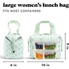 image:imageFit amp Fresh Remi Lunch Bag for Women Work  Neoprene Lunch Tote with Containers amp Ice Pack Reusable Meal Prep Lunch Box Large Capacity Machine WashableSage Flower Block
