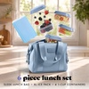 image:imageFit amp Fresh Remi Lunch Bag for Women Work  Neoprene Lunch Tote with Containers amp Ice Pack Reusable Meal Prep Lunch Box Large Capacity Machine WashableBlue
